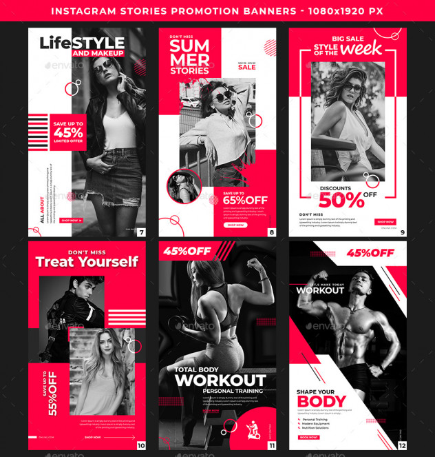 30 Stylish Instagram Story Templates PSD - product preview 1