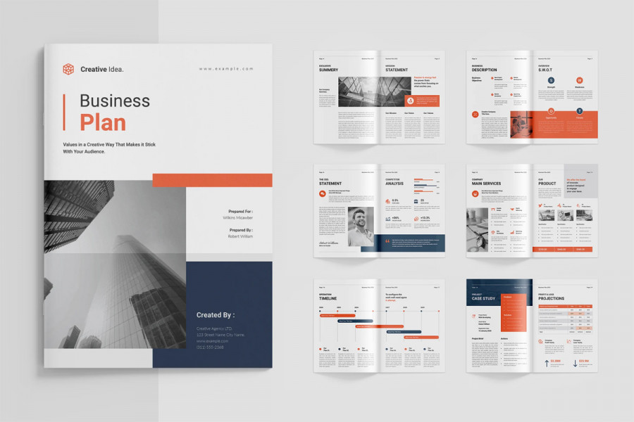 Structured Business Plan Report Template – InDesign & Word - Design ...