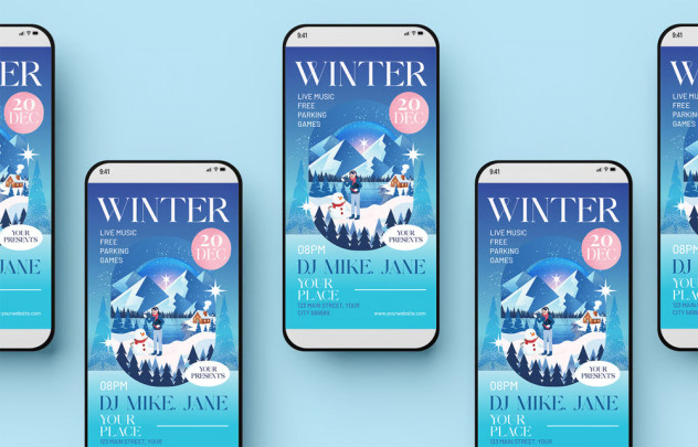 Seasonal Winter Flyer Template preview #2