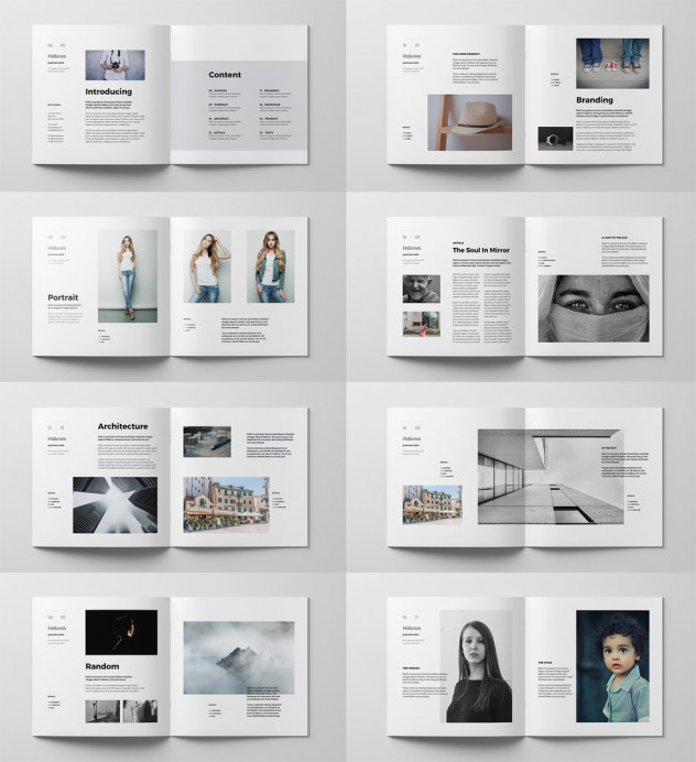 Preview of Square Portfolio Brochure Template &ndash; Minimal & Elegant InDesign Layout
