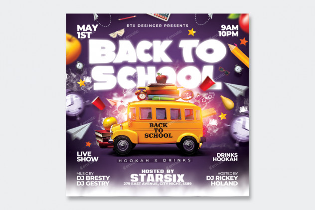 Back To School Flyer PSD Design