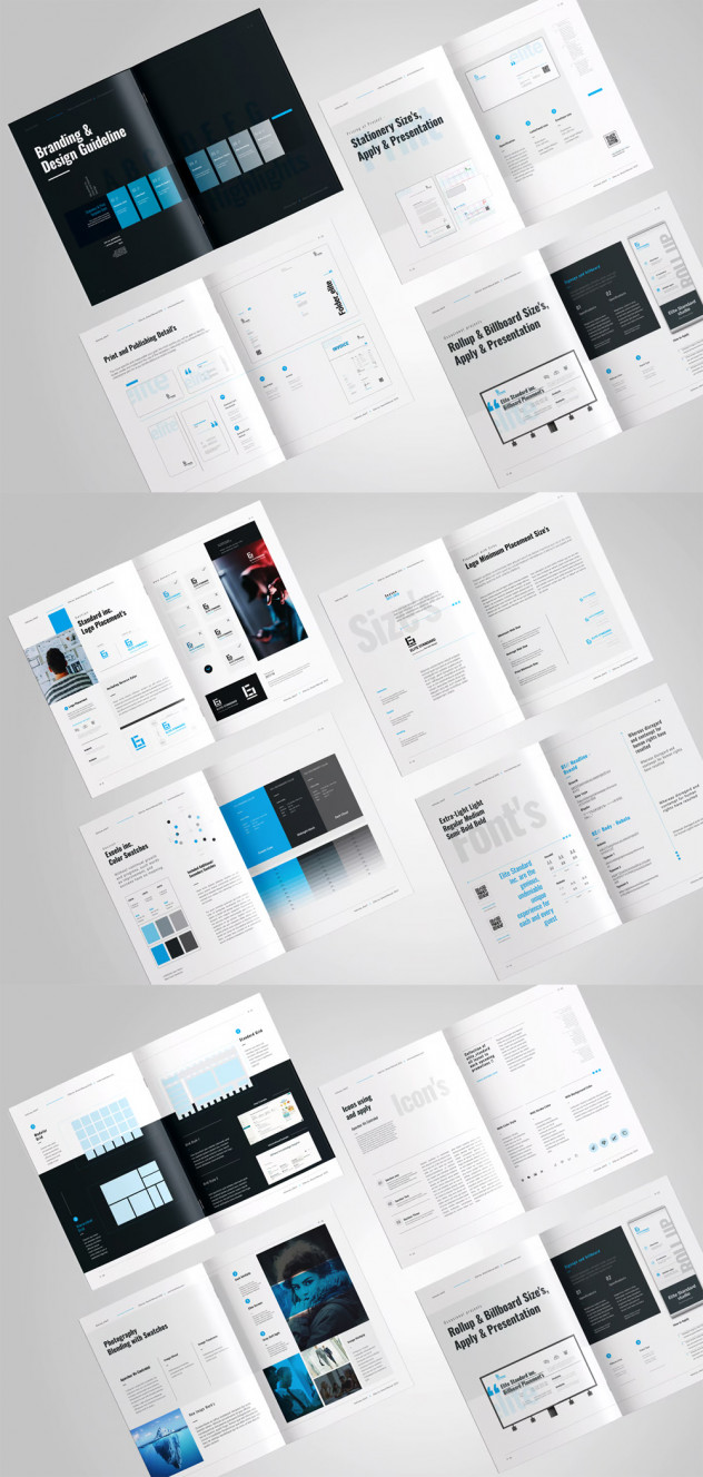 Preview of Brand Manual Brochure Template &ndash; 36 Pages (InDesign INDD & IDML)