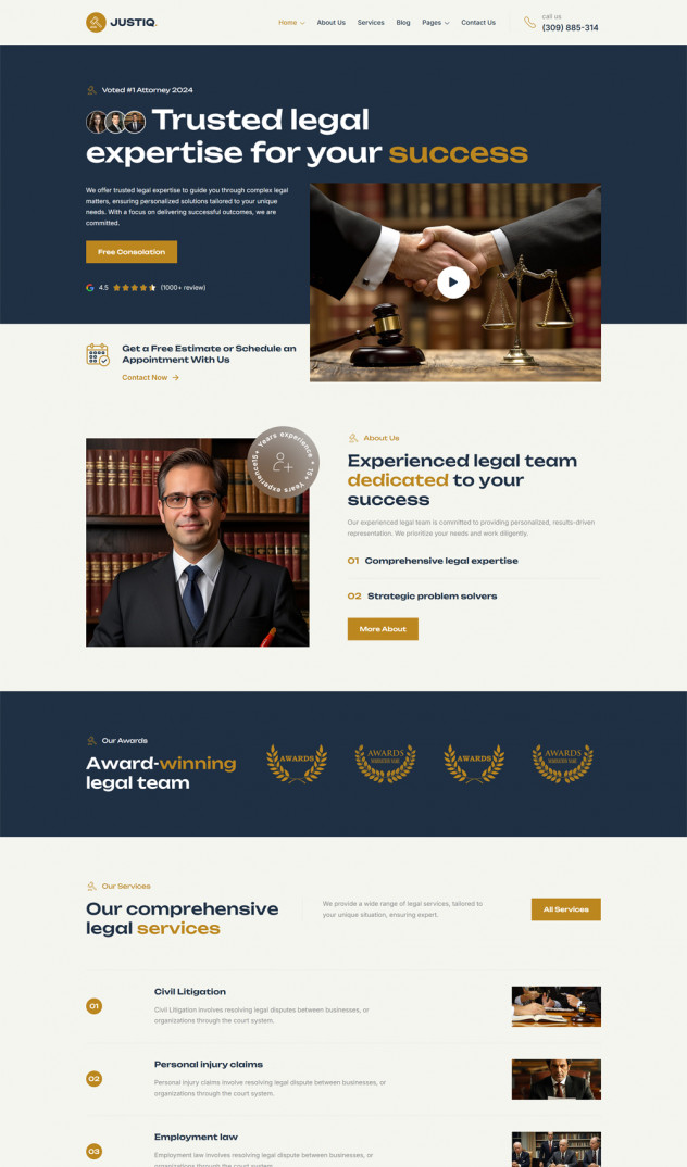 Preview of Justiq - Lawyers WordPress Theme