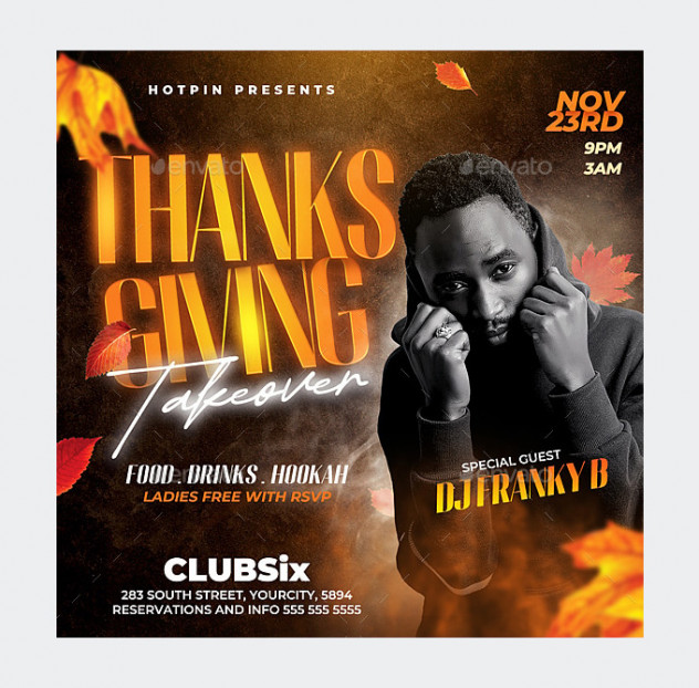 Modern Thanksgiving Flyer Template PSD