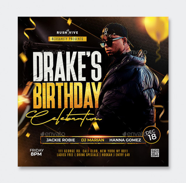 Birthday Party Flyer Template PSD