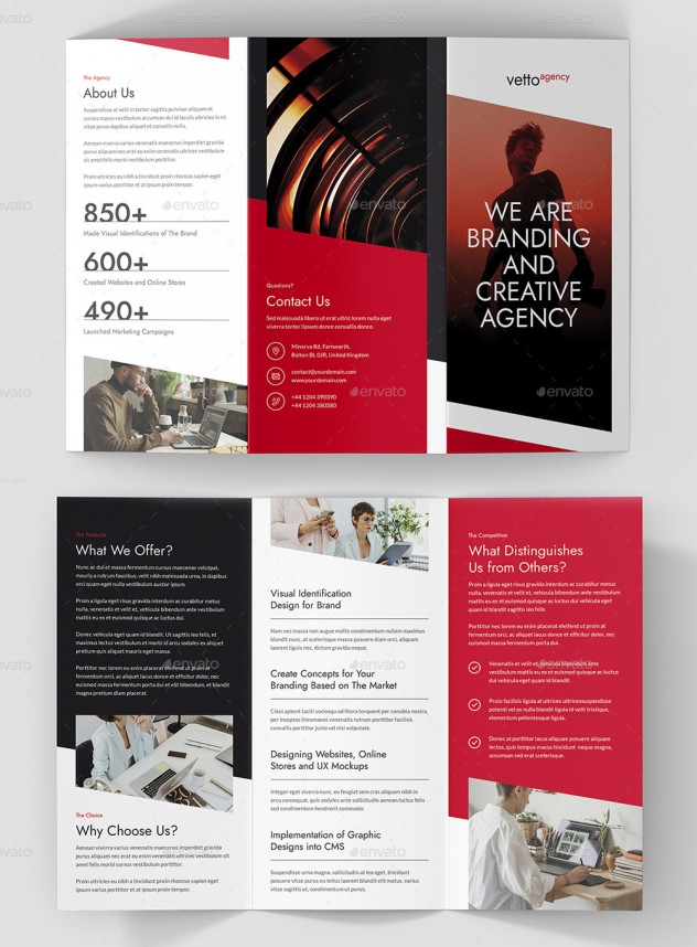 Branding Agency Brochure Tri-Fold Template - product preview 0