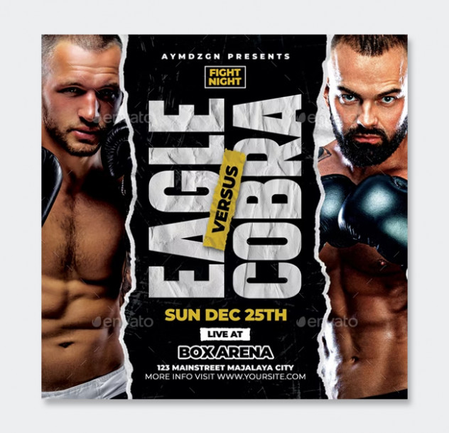 Fight Night Flyer Template PSD