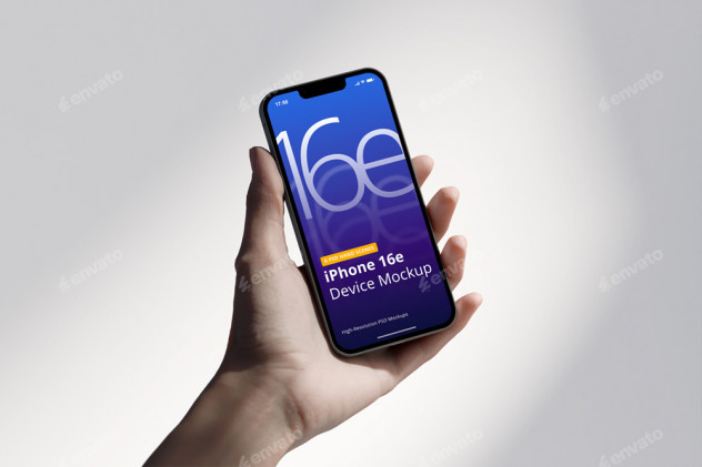 iPhone 16e Mockup Hand Scenes preview #3