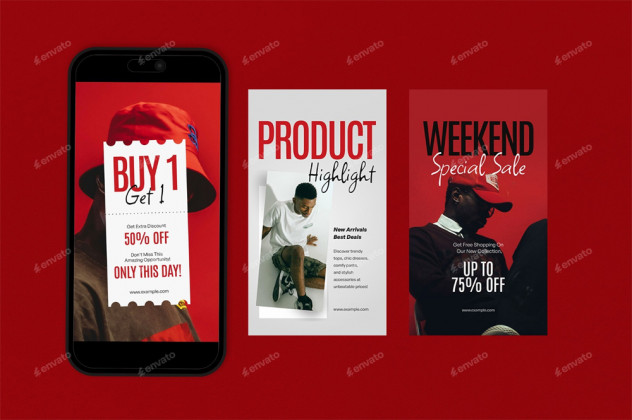 Fashion Sale Instagram Post and Story Templates PSD preview #3