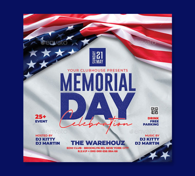 Preview of Memorial Day Flyer PSD Template