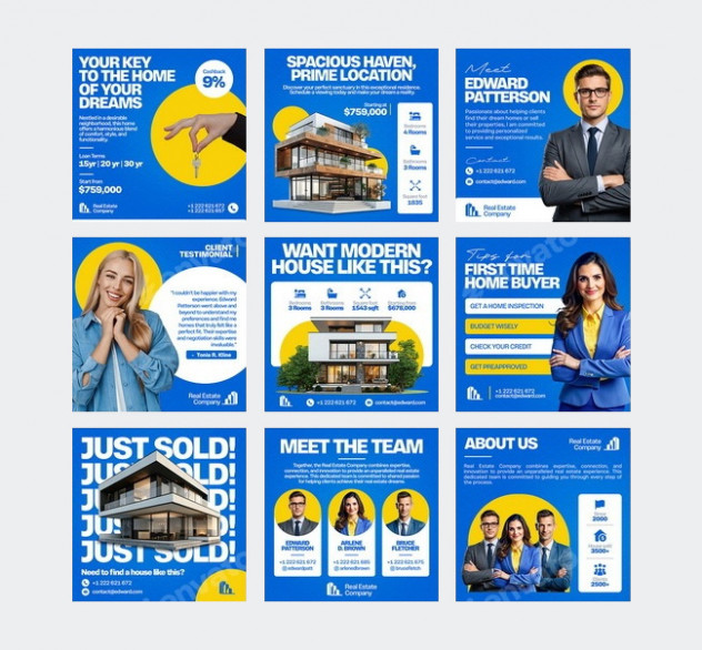 Real Estate Social Media Pack Template PSD