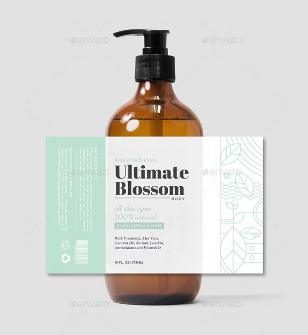 Hand & Body Lotion Label Template AI, Vector EPS - product preview 0