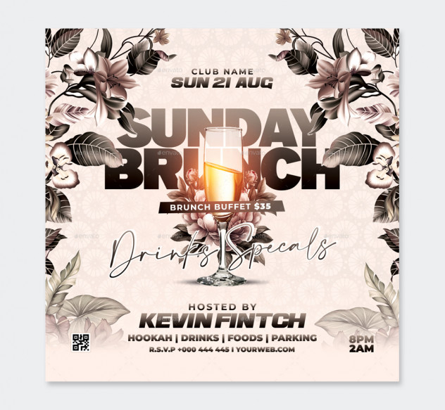 Modern Brunch Flyer Template PSD