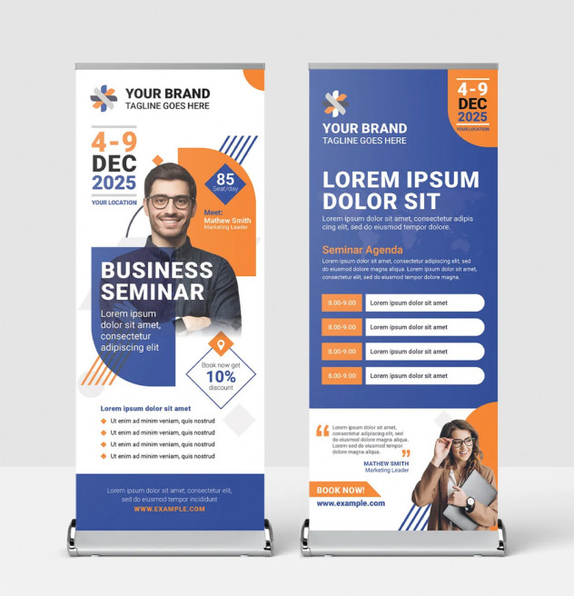 Preview of Corporate Event Roll Up Banner Template - InDesign