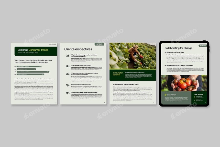 Farming Brochure Template InDesign INDD Design Template Place