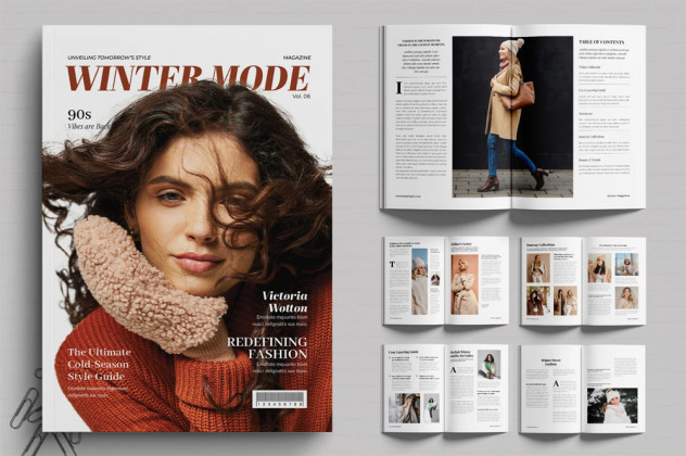 Elegant Winter Fashion Magazine Template main preview