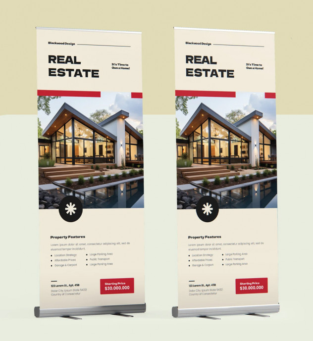 Preview of Elegant Real Estate Roll-up Banner Design