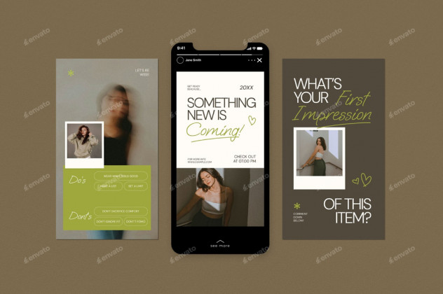 Fashion Sale Instagram Post and Story Templates preview #5