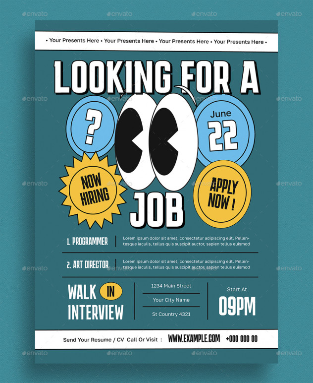 Preview of Modern Job Hiring Flyer Template &ndash; PSD & AI Formats