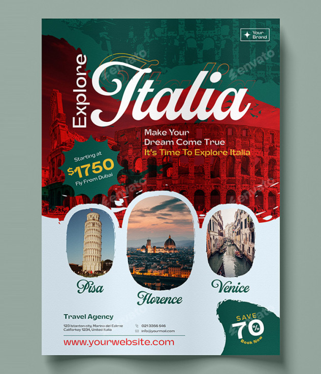 Travel Flyer Template AI, EPS