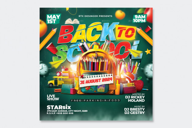 Back To School Flyer Template PSD