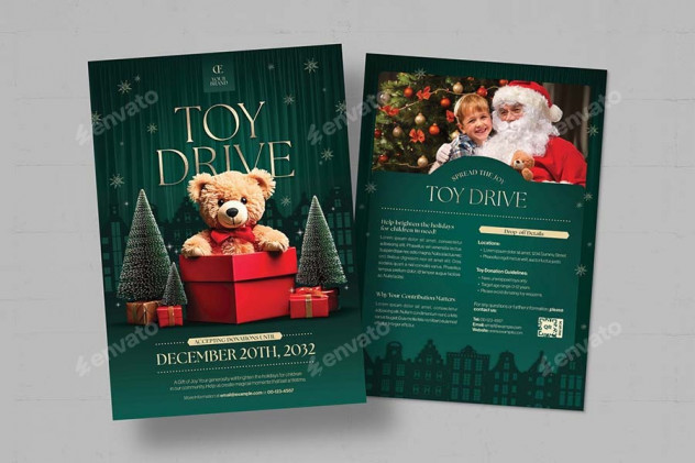 Christmas Toy Drive Flyer Template PSD - product preview 0