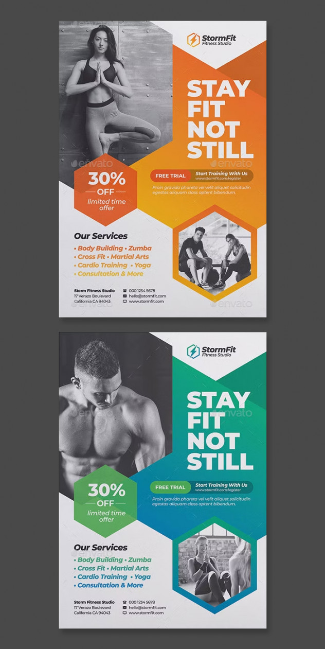 Fitness Gym Flyer Template - product preview 1