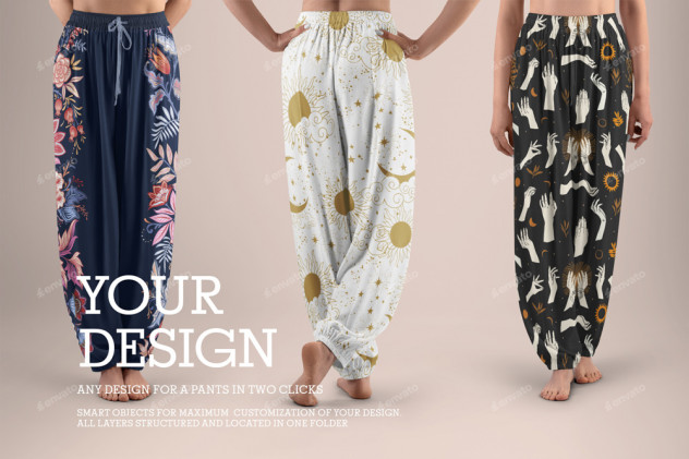 5 Wide Leg Pants Mockups for Yoga and Pilates preview #4