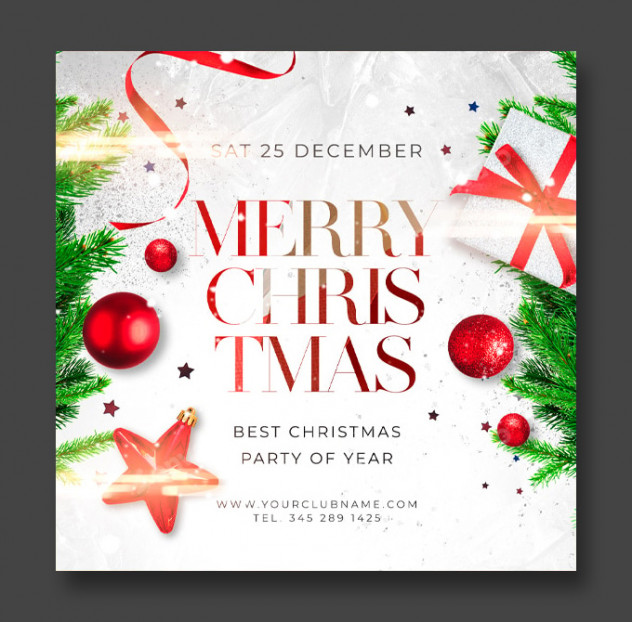 Merry Christmas Flyer Template PSD