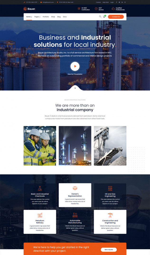 Preview of Bauer - Construction and Industrial WordPress Theme