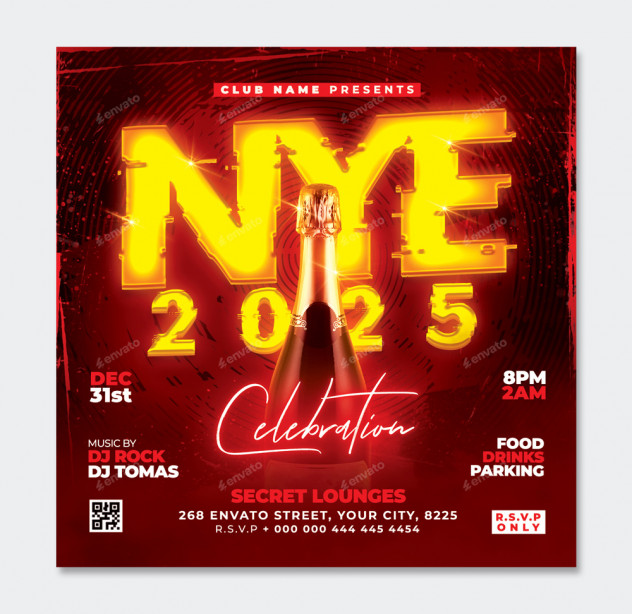 New Year Flyer Design PSD