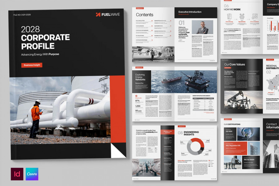 Corporate Company Profile Template – Oil & Gas Industry (Canva ...