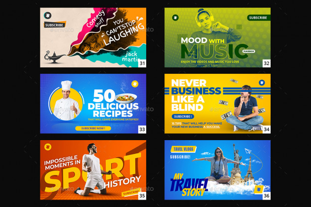 50 Youtube Thumbnail Templates PSD - product preview 5