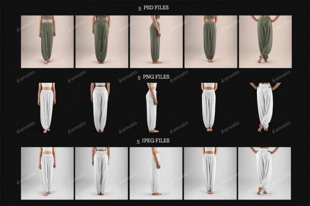 5 Wide Leg Pants Mockups for Yoga and Pilates preview #5