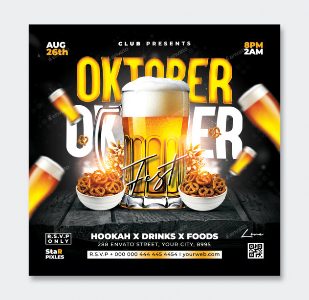 October Fest Flyer Template PSD - product preview 0