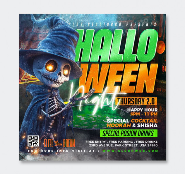 Halloween Party Flyer Template PSD