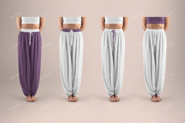 5 Wide Leg Pants Mockups for Yoga and Pilates preview #3