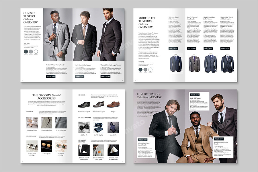 Menswear Clothing Catalog Template InDesign INDD - Design Template Place