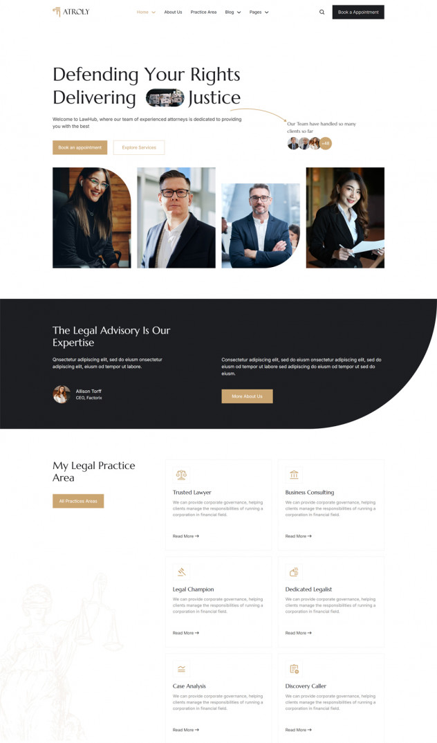 Preview of Attorney & Lawyer HTML Website Template