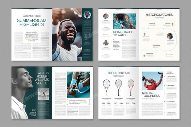 Tennis Magazine Template InDesign - product preview 2