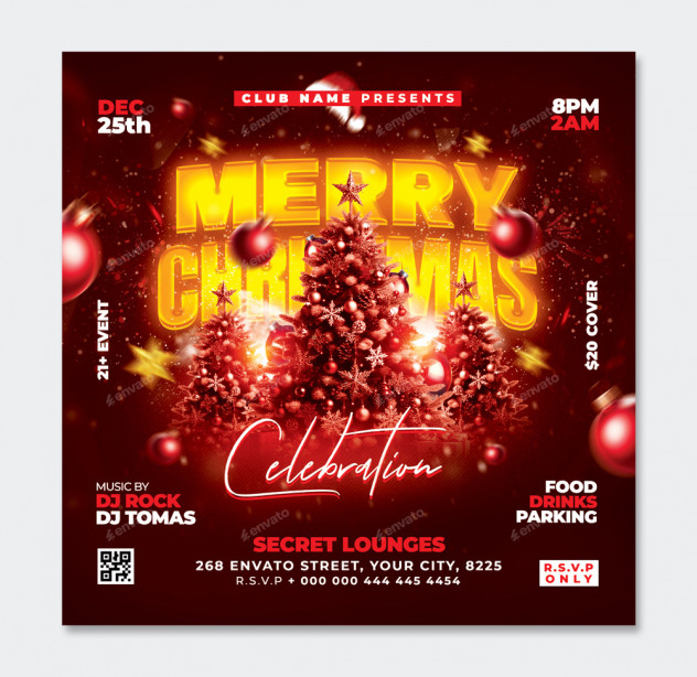 Modern Christmas Flyer Template PSD