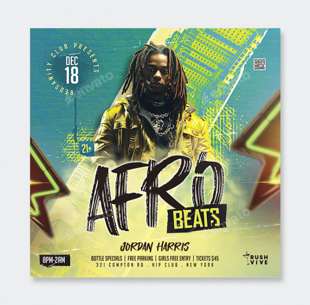 Afro Beat Flyer Template PSD