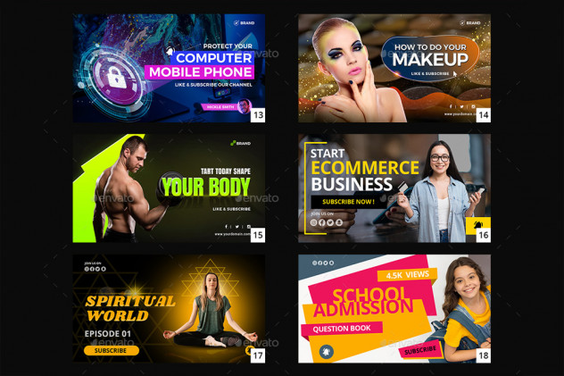 50 Youtube Thumbnail Templates PSD - product preview 2