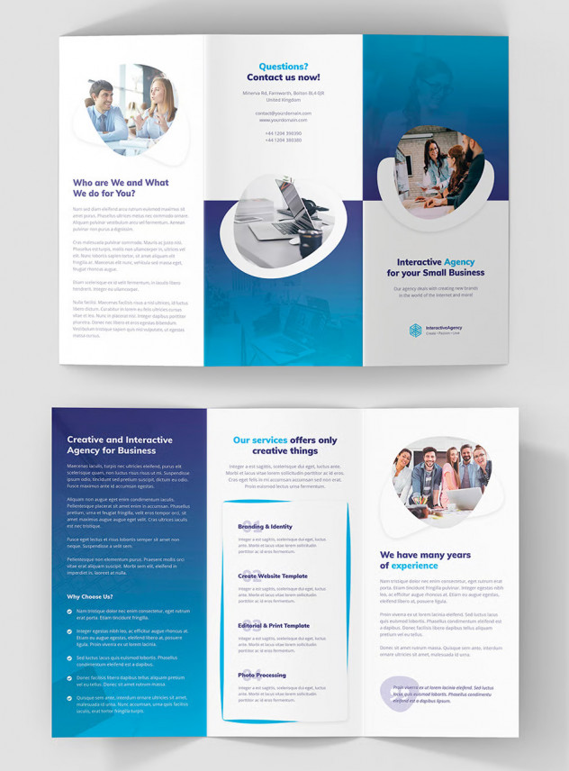 Brochure Interactive Agency Tri-Fold Brochure Template PSD - product preview 0