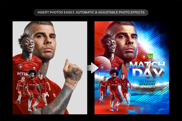 Football Match Day Instagram Post Templates preview #4