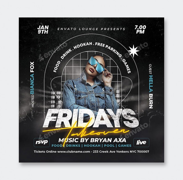 DJ Club Flyer Template PSD