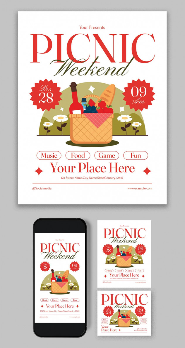 Preview of Weekend Picnic Flyer Template
