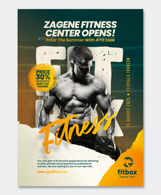 Professional Fitness Trainer Flyer Template