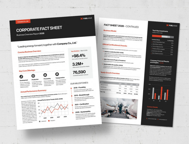 Fact Sheet Template - InDesign, Canva