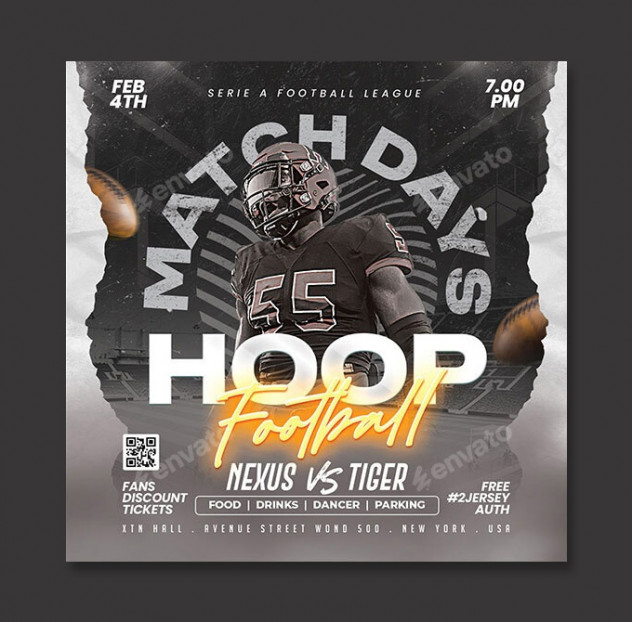 Preview of Football Flyer Template - PSD